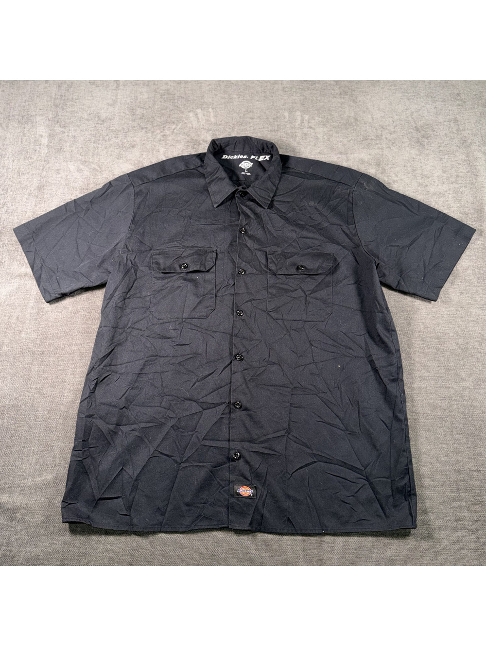 Dickies FLEX Black Short Sleeve Work Shirt Size L
